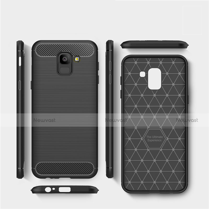 Silicone Candy Rubber TPU Twill Soft Case for Samsung Galaxy On6 (2018) J600F J600G Black