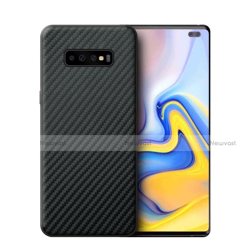 Silicone Candy Rubber TPU Twill Soft Case for Samsung Galaxy S10 Plus Black