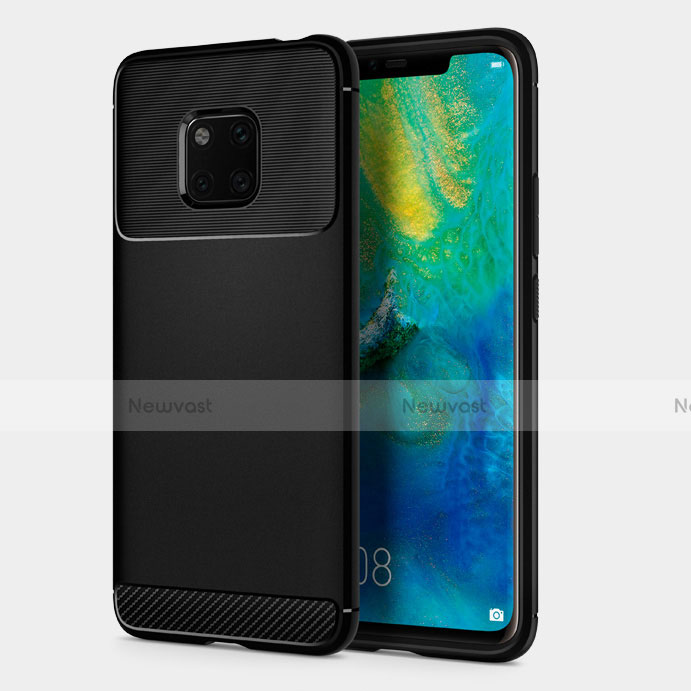 Silicone Candy Rubber TPU Twill Soft Case R01 for Huawei Mate 20 Pro Black