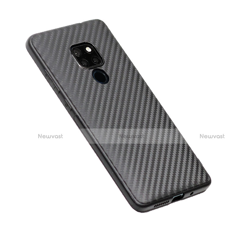 Silicone Candy Rubber TPU Twill Soft Case T03 for Huawei Mate 20 Black