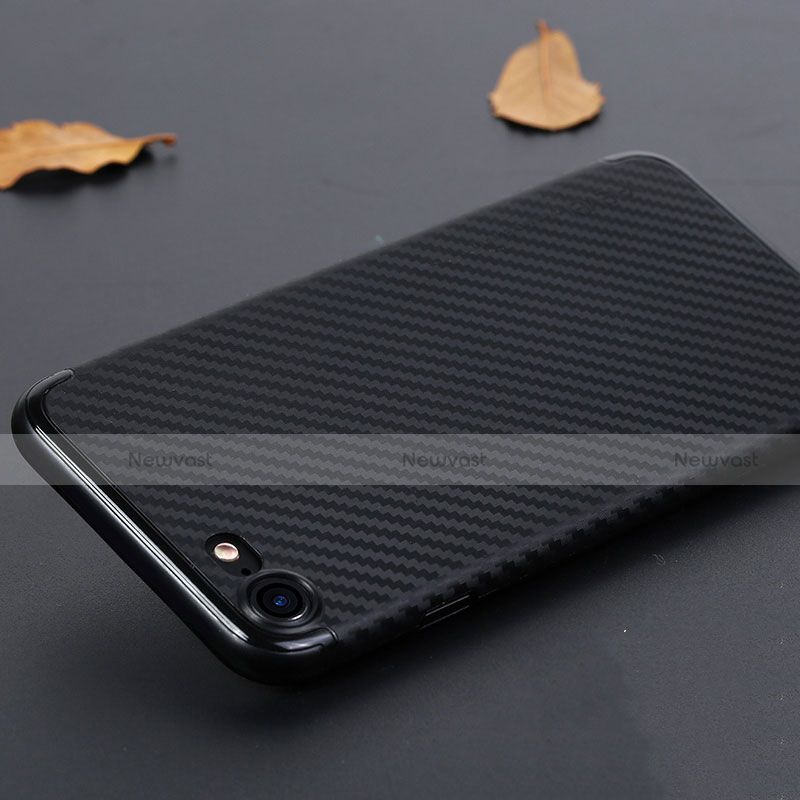 Silicone Candy Rubber TPU Twill Soft Case Z02 for Apple iPhone 7 Black