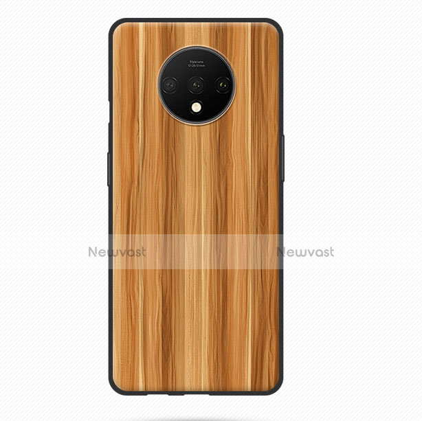 Silicone Candy Rubber Wood-Grain Pattern Soft Case for OnePlus 7T