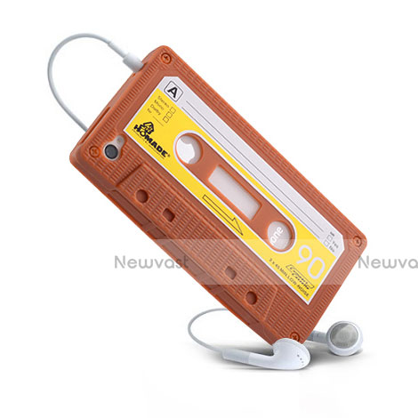 Silicone Cassette Soft Cover for Apple iPhone 4 Brown