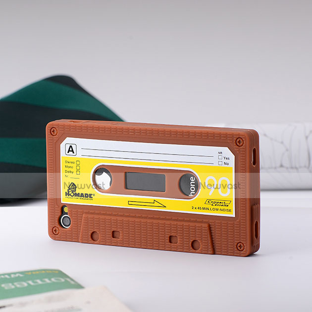 Silicone Cassette Soft Cover for Apple iPhone 4S Brown