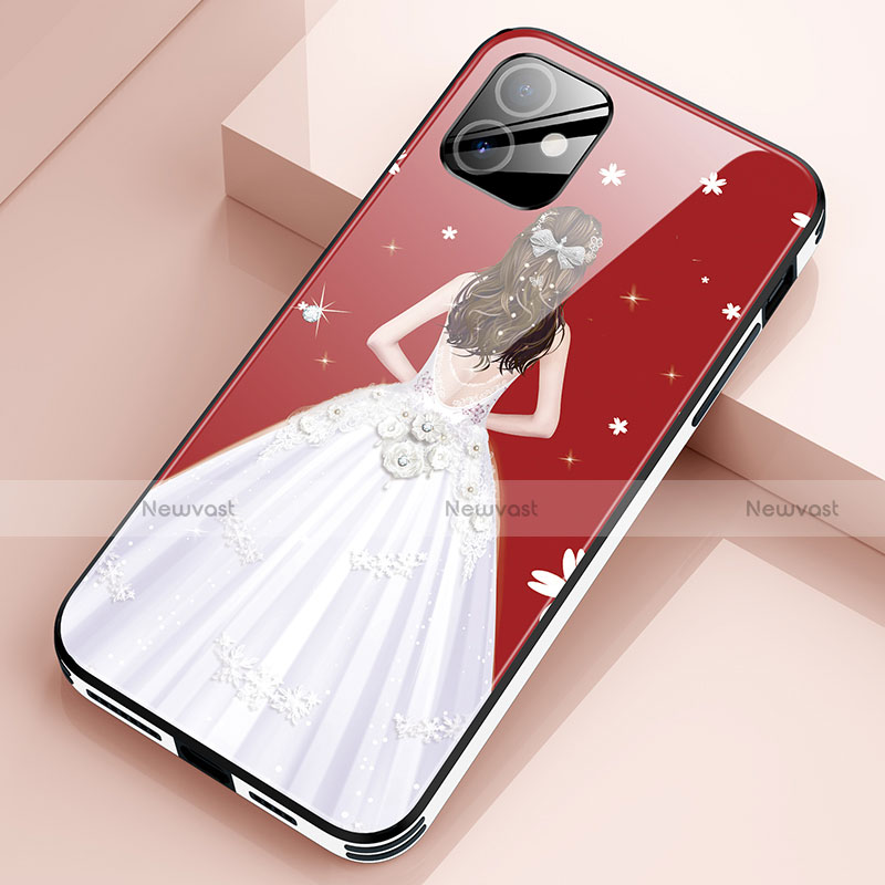Silicone Frame Dress Party Girl Mirror Case Cover for Apple iPhone 12