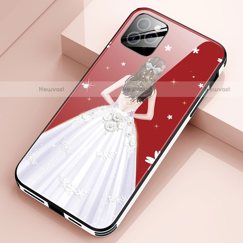 Silicone Frame Dress Party Girl Mirror Case Cover for Apple iPhone 12 Pro