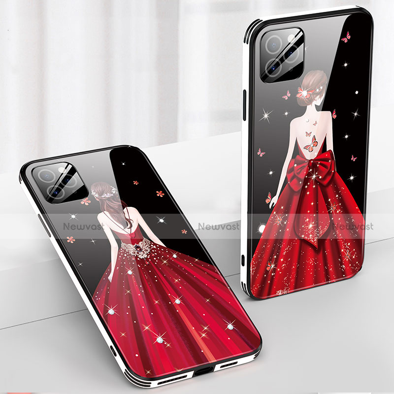 Silicone Frame Dress Party Girl Mirror Case Cover for Apple iPhone 12 Pro Max