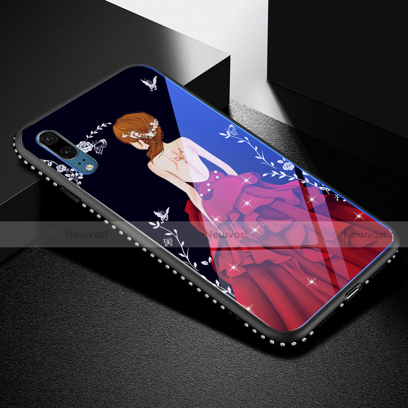 Silicone Frame Dress Party Girl Mirror Case Cover for Huawei P20