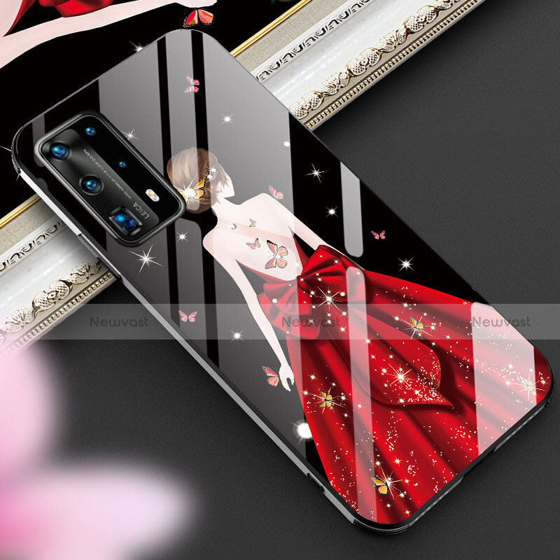 Silicone Frame Dress Party Girl Mirror Case Cover for Huawei P40 Pro+ Plus