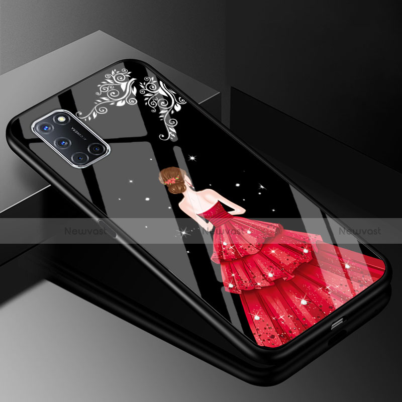 Silicone Frame Dress Party Girl Mirror Case Cover for Oppo A52