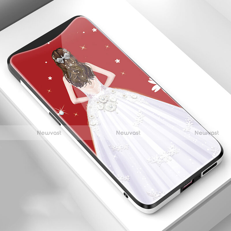 Silicone Frame Dress Party Girl Mirror Case Cover for Oppo Find X