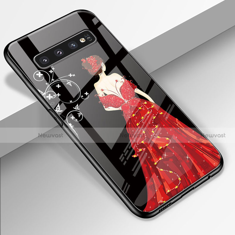 Silicone Frame Dress Party Girl Mirror Case Cover K01 for Samsung Galaxy S10