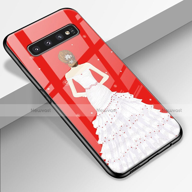 Silicone Frame Dress Party Girl Mirror Case Cover K01 for Samsung Galaxy S10 Plus