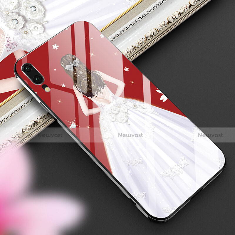 Silicone Frame Dress Party Girl Mirror Case Cover K02 for Huawei P20