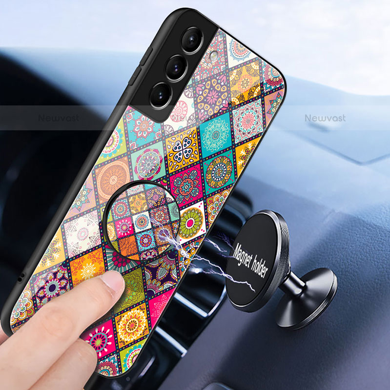 Silicone Frame Fashionable Pattern Mirror Case Cover A01 for Samsung Galaxy S21 Plus 5G