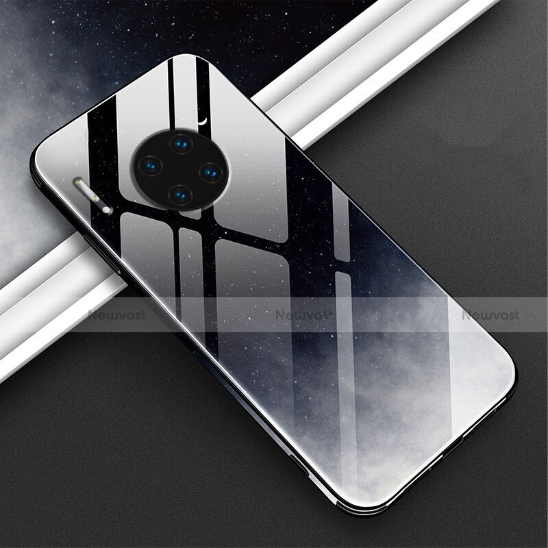 Silicone Frame Fashionable Pattern Mirror Case Cover C01 for Huawei Mate 30 Pro 5G Black
