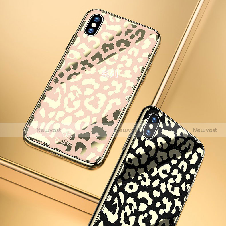 Silicone Frame Fashionable Pattern Mirror Case Cover for Apple iPhone X