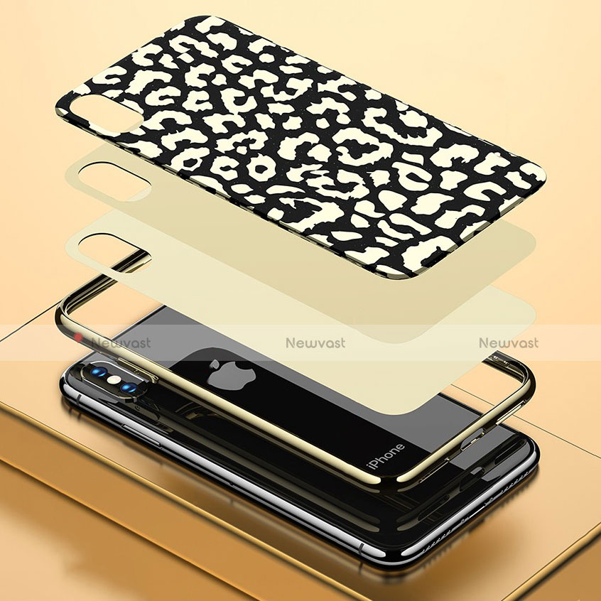 Silicone Frame Fashionable Pattern Mirror Case Cover for Apple iPhone Xs