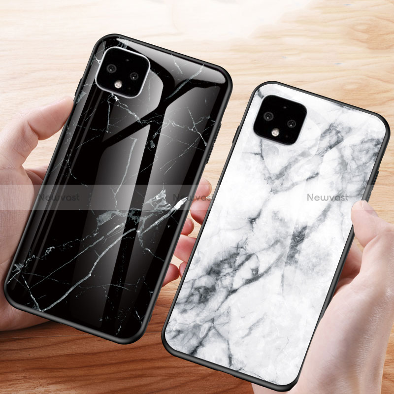 Silicone Frame Fashionable Pattern Mirror Case Cover for Google Pixel 4