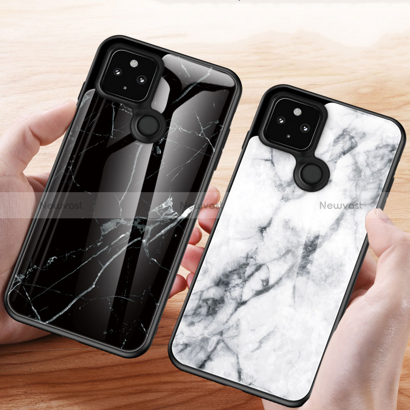 Silicone Frame Fashionable Pattern Mirror Case Cover for Google Pixel 5 XL 5G