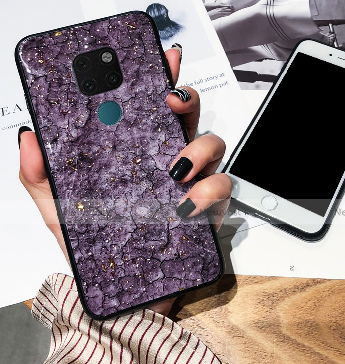 Silicone Frame Fashionable Pattern Mirror Case Cover for Huawei Mate 20