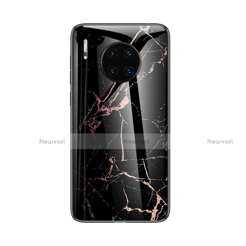 Silicone Frame Fashionable Pattern Mirror Case Cover for Huawei Mate 30 Pro 5G Black