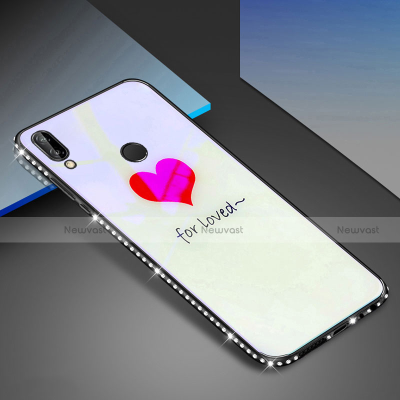 Silicone Frame Fashionable Pattern Mirror Case Cover for Huawei Nova 3e White