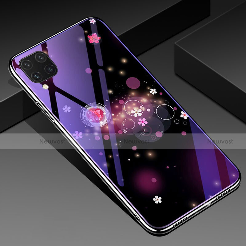 Silicone Frame Fashionable Pattern Mirror Case Cover for Huawei P40 Lite Purple