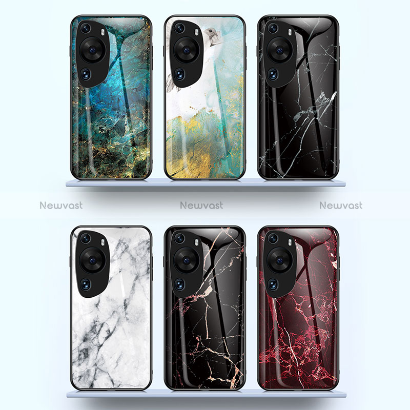 Silicone Frame Fashionable Pattern Mirror Case Cover for Huawei P60 Art