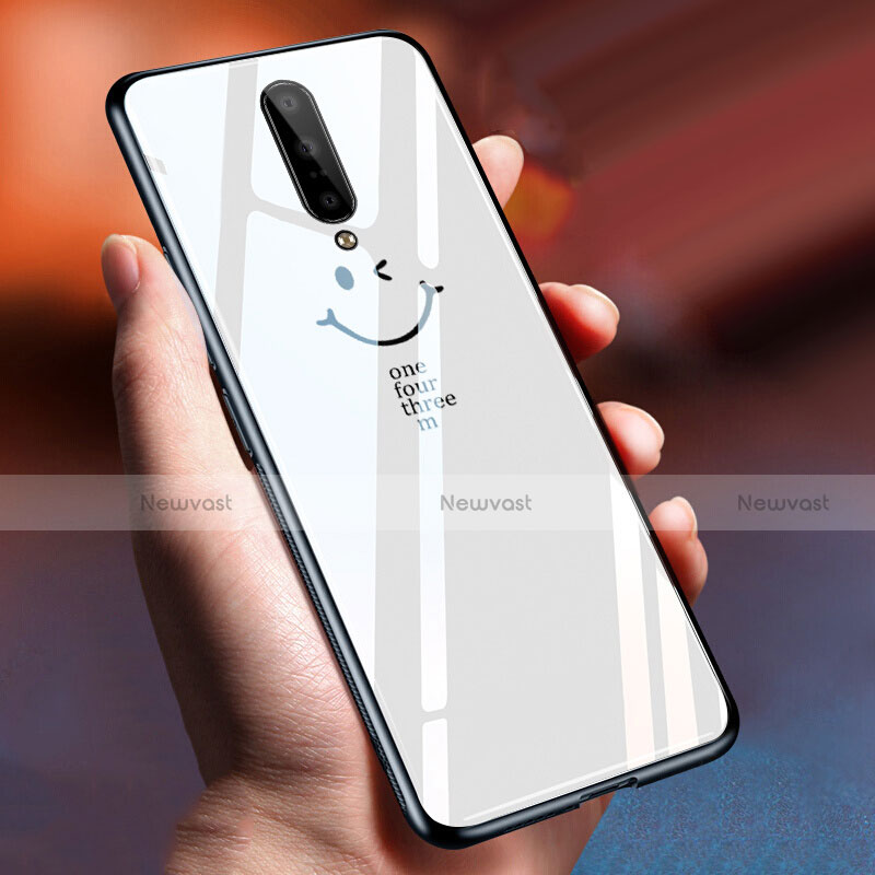 Silicone Frame Fashionable Pattern Mirror Case Cover for OnePlus 7 Pro