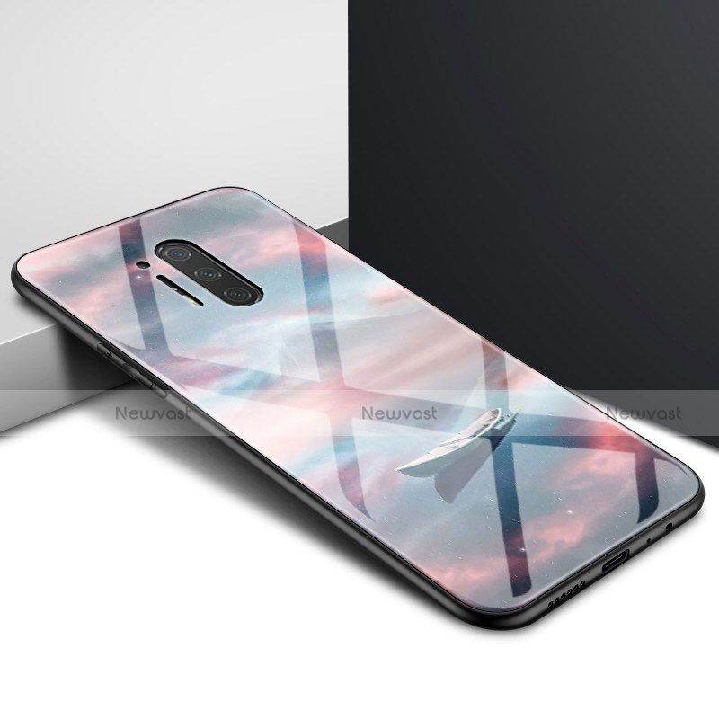 Silicone Frame Fashionable Pattern Mirror Case Cover for OnePlus 8 Pro