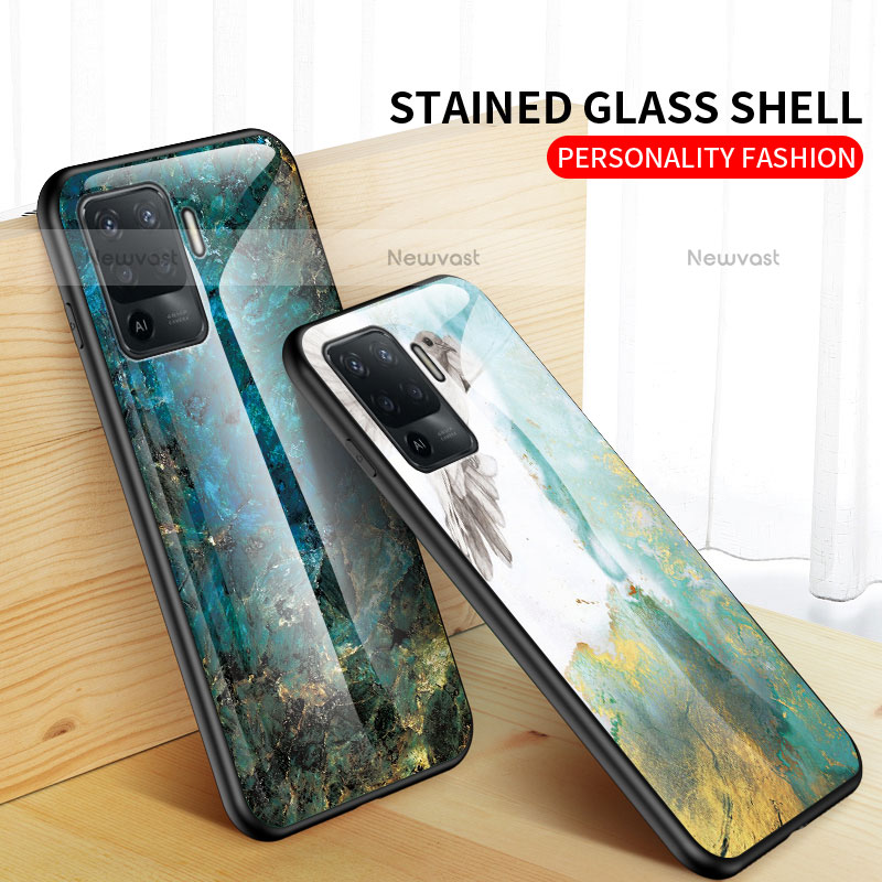 Silicone Frame Fashionable Pattern Mirror Case Cover for Oppo A94 4G