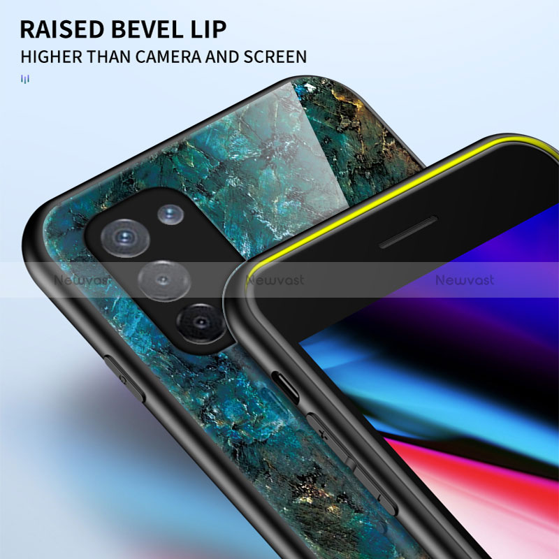 Silicone Frame Fashionable Pattern Mirror Case Cover for Oppo A95 4G