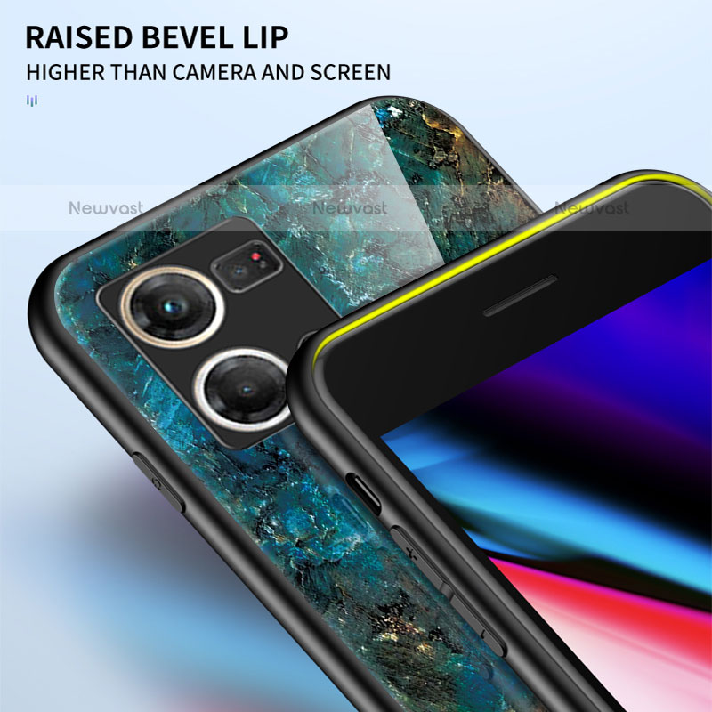 Silicone Frame Fashionable Pattern Mirror Case Cover for Oppo F21s Pro 4G