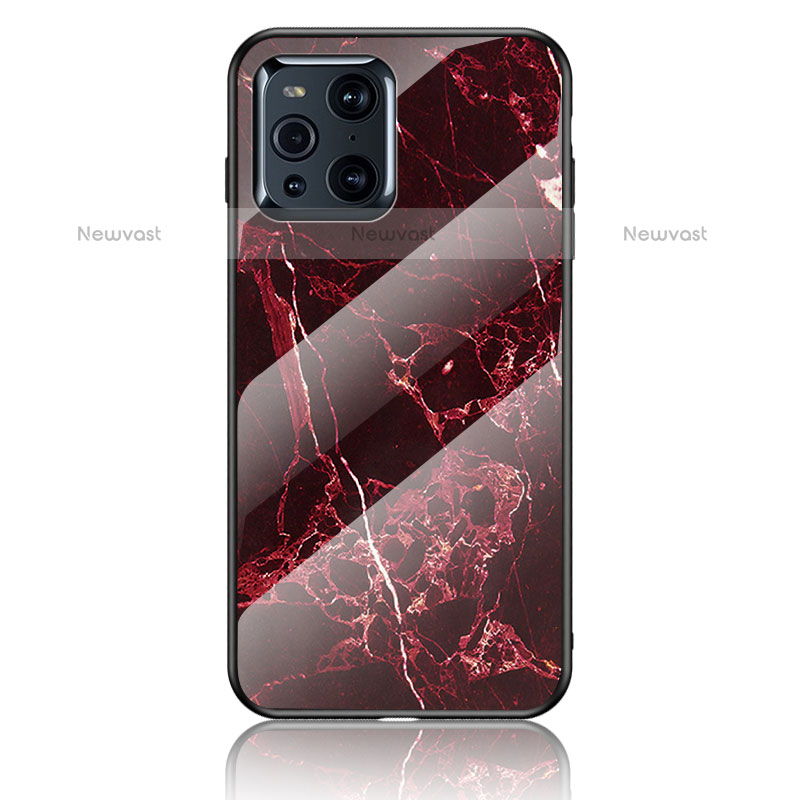 Silicone Frame Fashionable Pattern Mirror Case Cover for Oppo Find X3 Pro 5G