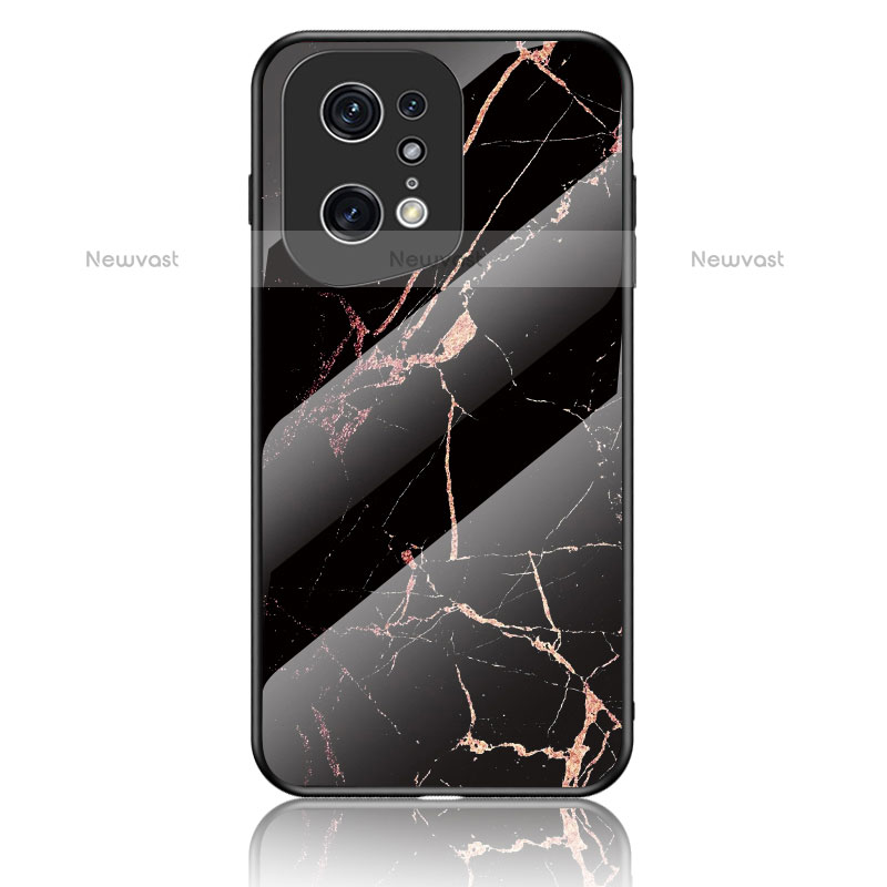 Silicone Frame Fashionable Pattern Mirror Case Cover for Oppo Find X5 Pro 5G