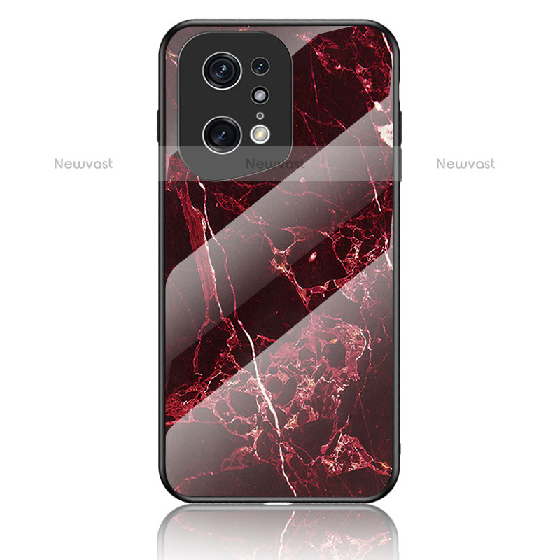 Silicone Frame Fashionable Pattern Mirror Case Cover for Oppo Find X5 Pro 5G