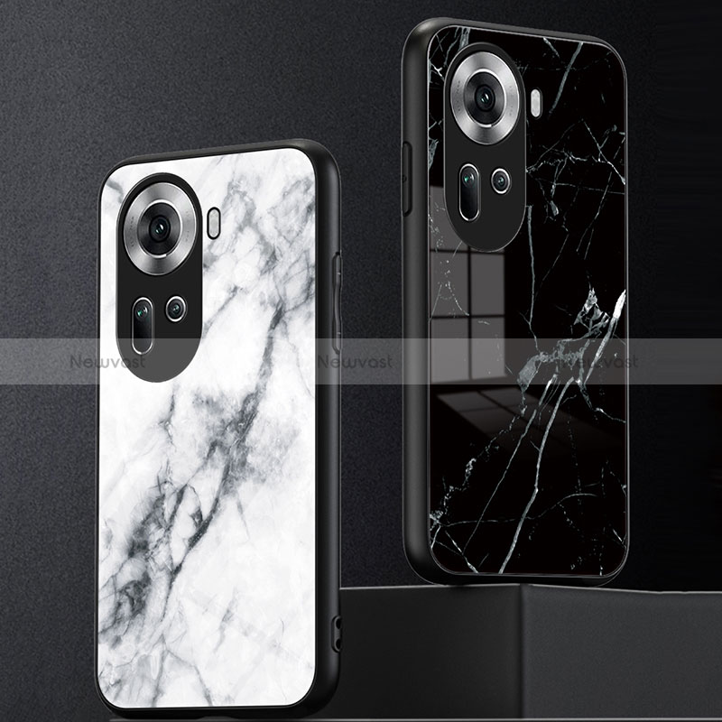 Silicone Frame Fashionable Pattern Mirror Case Cover for Oppo Reno11 5G