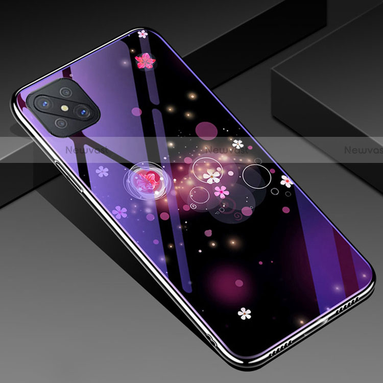 Silicone Frame Fashionable Pattern Mirror Case Cover for Oppo Reno4 Z 5G