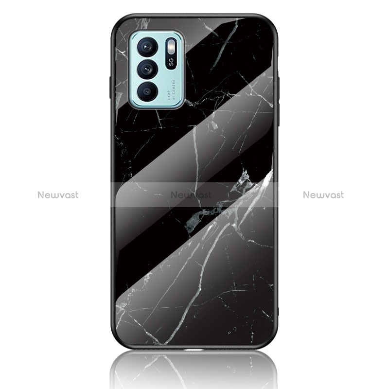 Silicone Frame Fashionable Pattern Mirror Case Cover for Oppo Reno6 Z 5G