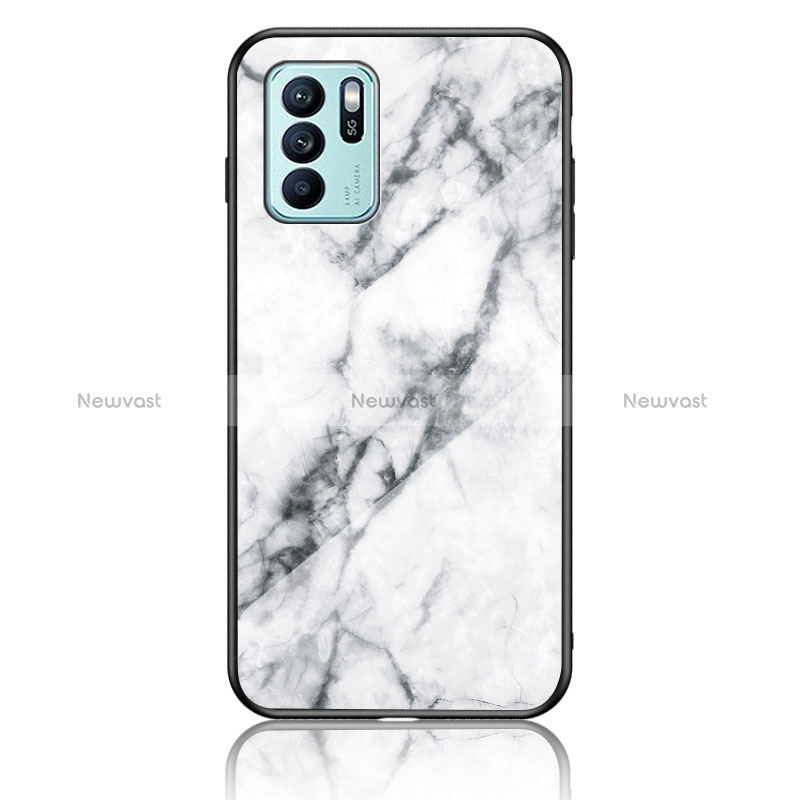 Silicone Frame Fashionable Pattern Mirror Case Cover for Oppo Reno6 Z 5G