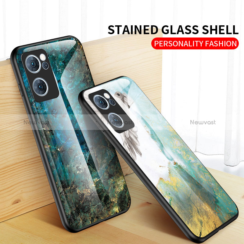 Silicone Frame Fashionable Pattern Mirror Case Cover for Oppo Reno7 5G
