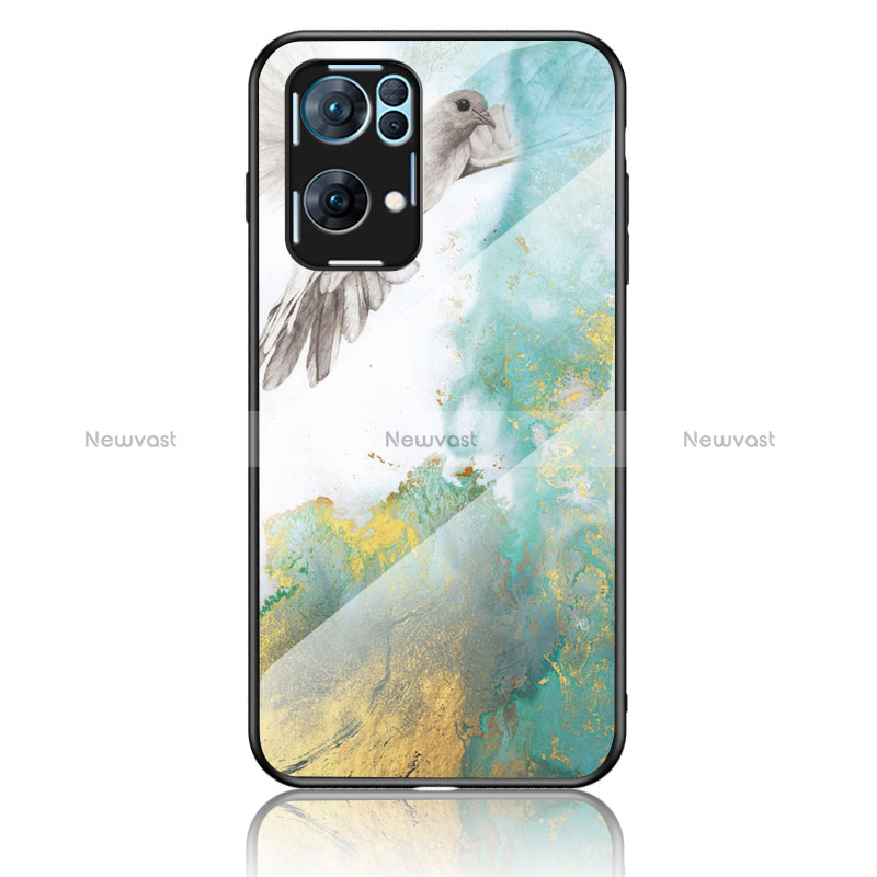 Silicone Frame Fashionable Pattern Mirror Case Cover for Oppo Reno7 Pro 5G