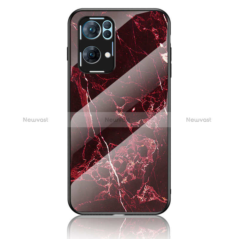 Silicone Frame Fashionable Pattern Mirror Case Cover for Oppo Reno7 Pro 5G