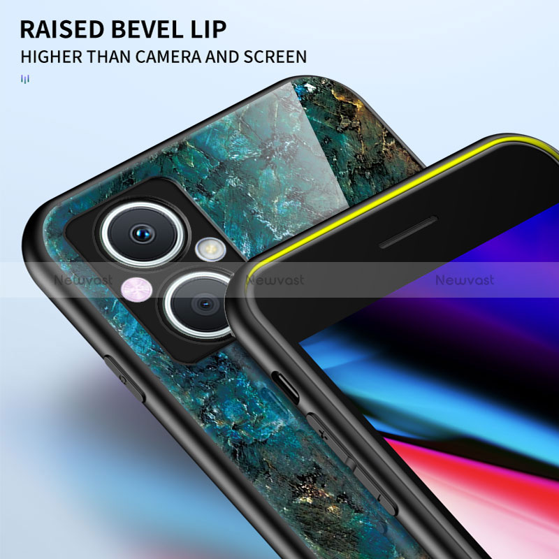 Silicone Frame Fashionable Pattern Mirror Case Cover for Oppo Reno7 Z 5G