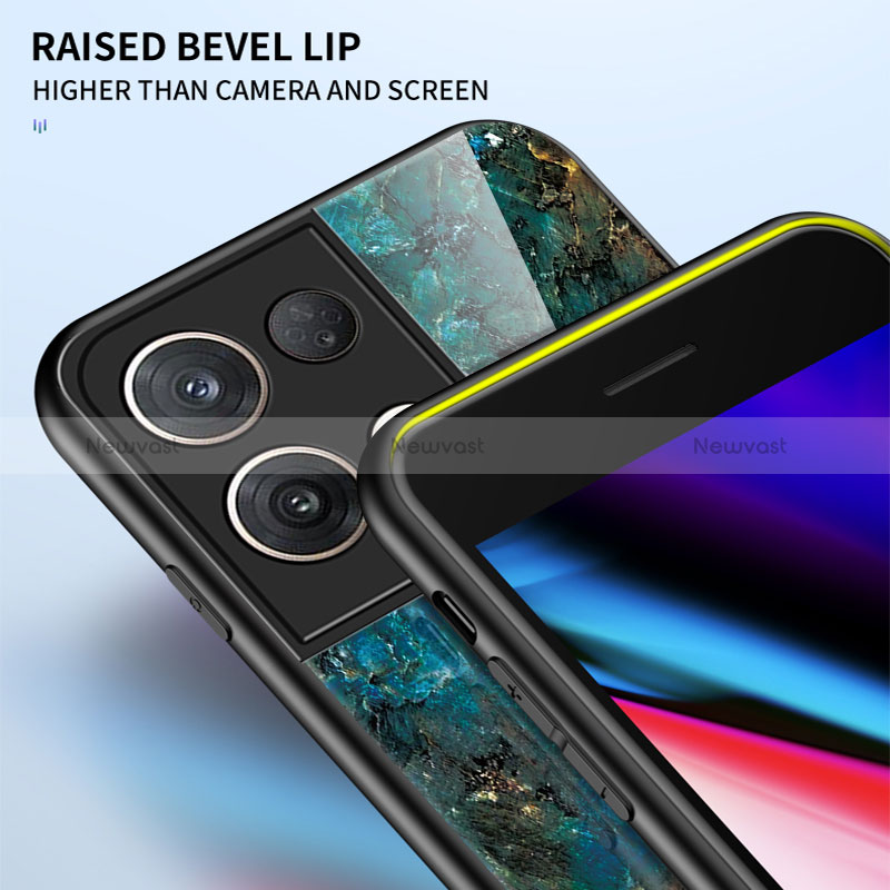 Silicone Frame Fashionable Pattern Mirror Case Cover for Oppo Reno8 Pro 5G