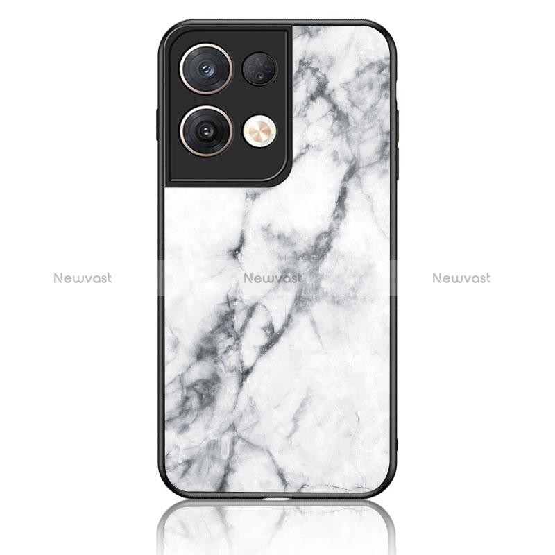 Silicone Frame Fashionable Pattern Mirror Case Cover for Oppo Reno8 Pro 5G