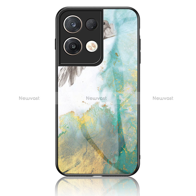 Silicone Frame Fashionable Pattern Mirror Case Cover for Oppo Reno8 Pro 5G