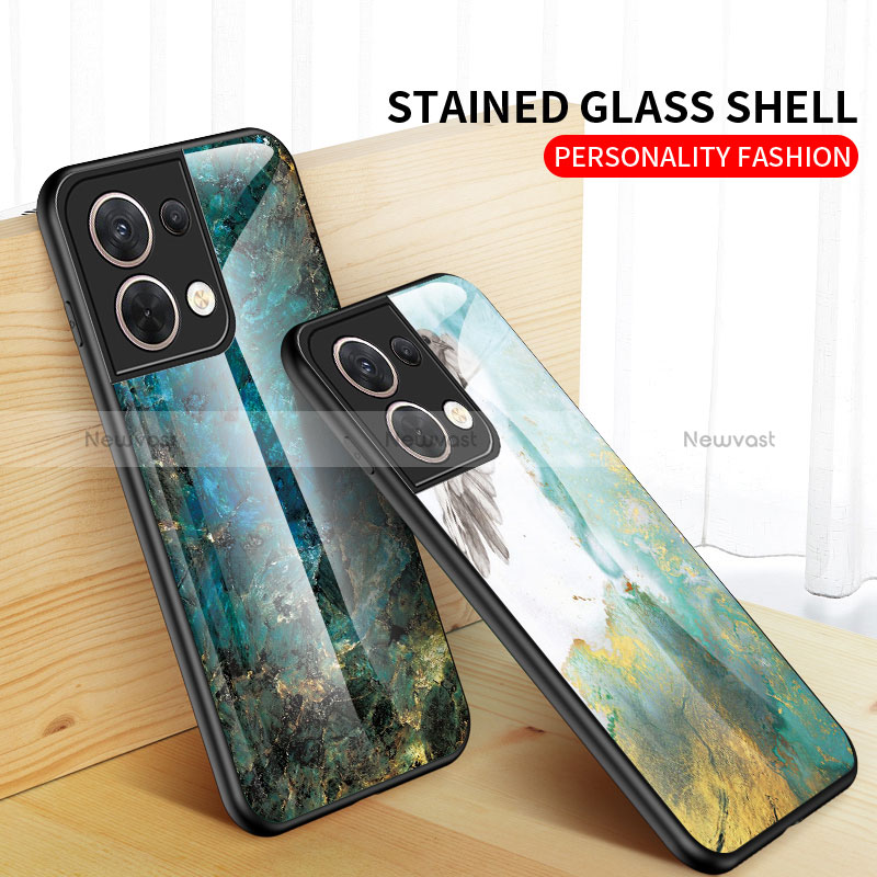 Silicone Frame Fashionable Pattern Mirror Case Cover for Oppo Reno9 5G