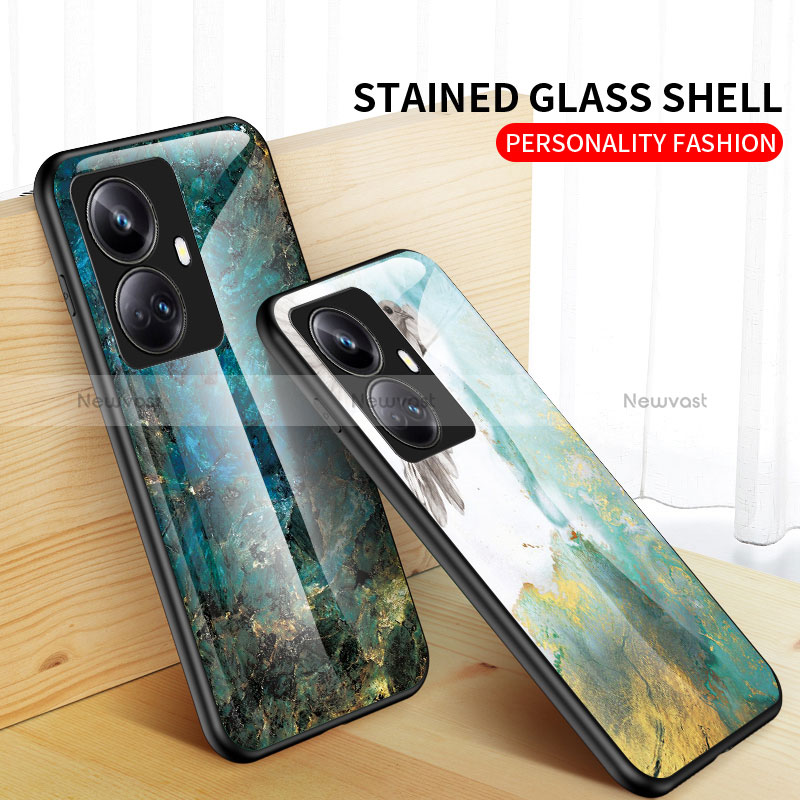 Silicone Frame Fashionable Pattern Mirror Case Cover for Realme 10 Pro+ Plus 5G